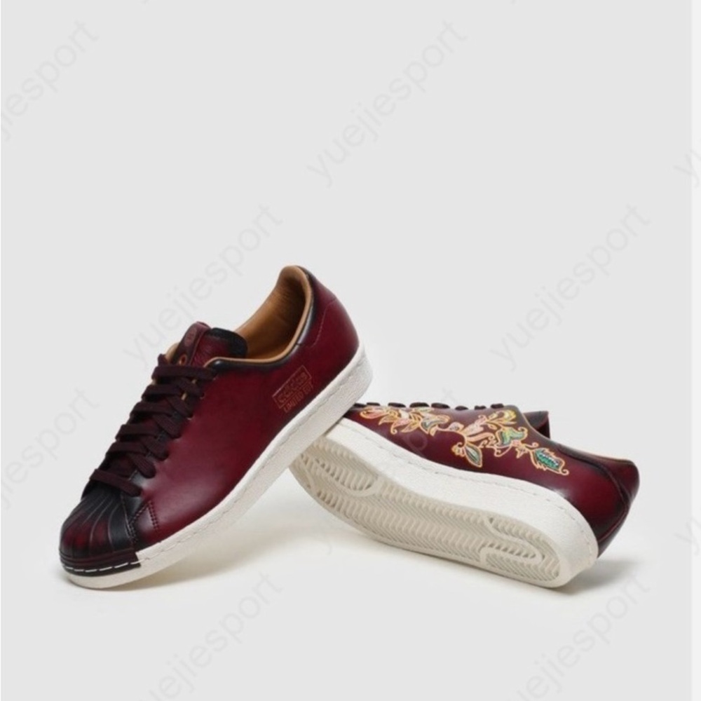 Adidas Limited Edition Maroon and Black Sneakers